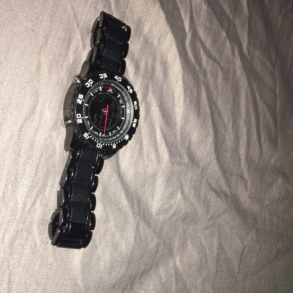 US POLO watch black/white red accents